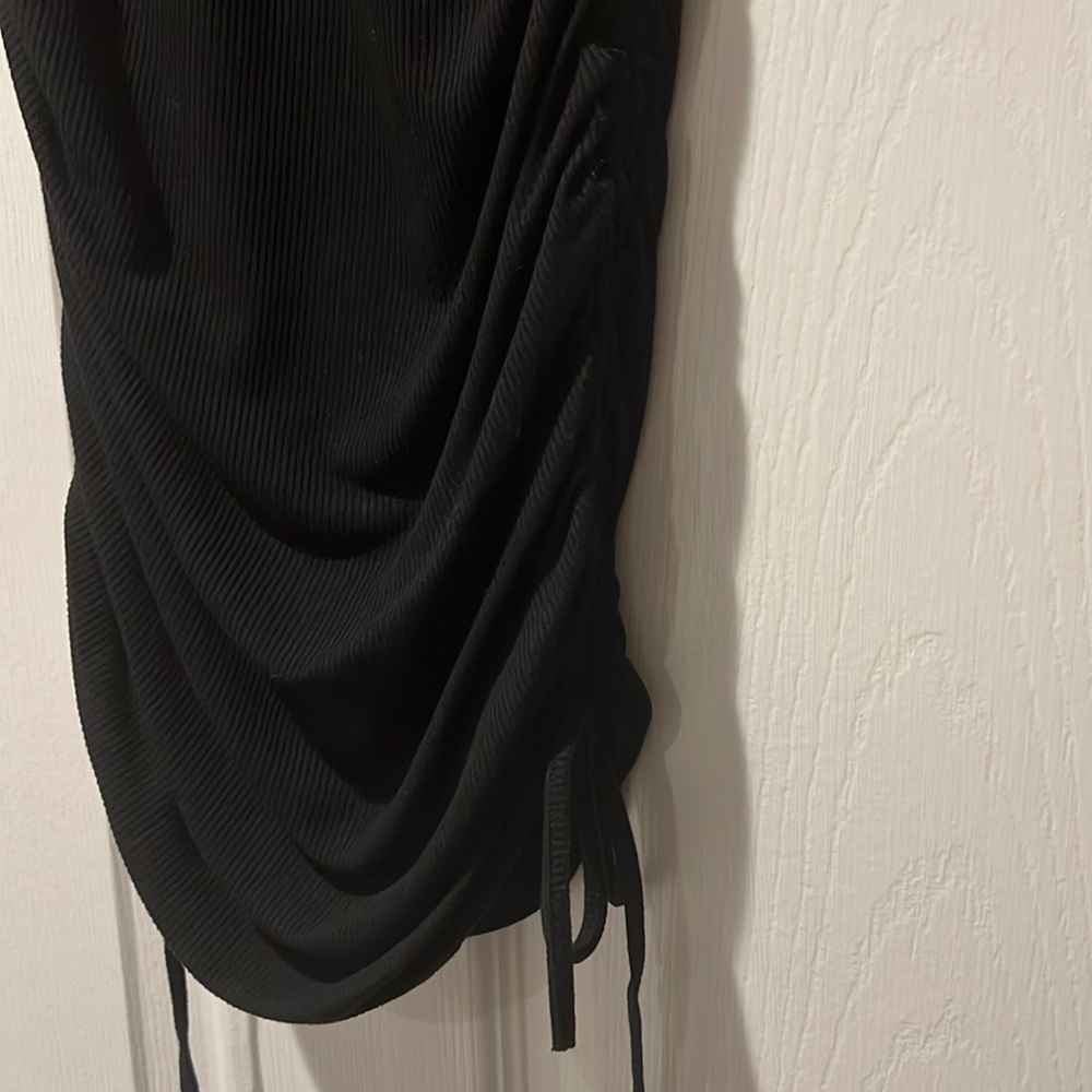 BB DAKOTA BLACK RUCHED T-SHIRT DRESS SIZE XS - Picture 2 of 7